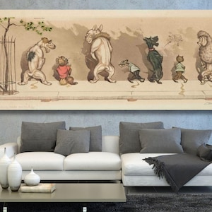 Boris O’Klein-Dirty dogs of Paris Canvas Gallery Wrapped or Framed Giclee Canvas Wall Art , Large Poster,Art on Strokes , Home decor Print