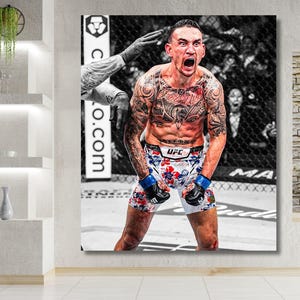 UFC Max Holloway Official Poster Wall Art Ready to Hang Canvas Wall Art | High Quality  HD Photo 4K Picture | All Sizes Available Man Cave