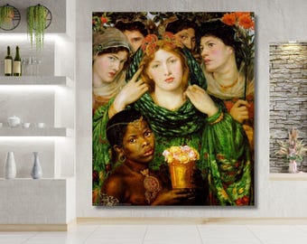 Dante Gabriel Rossetti The Beloved - Stampa su tela, Quadro su tela Dante Gabriel Rossetti, Dipinto vintage di donna, Poster su tela, Decorazione murale