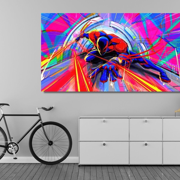 Miguel O'Hara Spider-Man Across The Spider-Verse Poster / Canvas Wall Art /Miguel O'Hara Print/ Miguel O'Hara Wall Hanging,Kids Room Decor