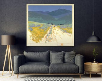 Bound For Taos By Gustave Baumann Quality Print Framed Canvas Wall Art Poster,Print, Gustave Baumann Wall Art,Gustave Baumann Painting