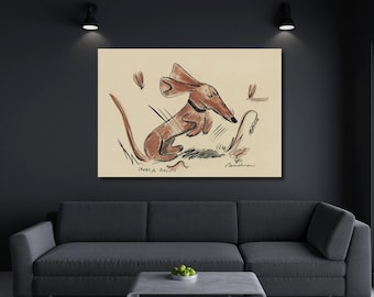 Noodle Sketch Von Ludwig Bemelmans Leinwand Wand Kunst Qualität Druck Madeline im Zoo Poster Vintage Hund Wohnkultur