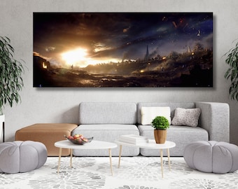Avengers Endgame: Captain America vs Thanos Ready to Hang Canvas Wall Art  Movie Poster Game Room Decor Avengers Prints Kids Room Decor