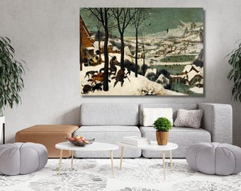 Pieter Bruegel the Elder the Hunters in the Snow 1565 Canvas Wall Art Dinning Room Decor Hunters in the Snow Wall Decor Canvas Art Poster