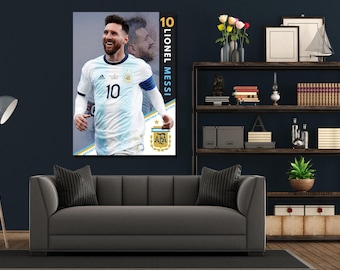 Lionel Messi Ready to Hang Canvas Wall Art,Lionel Messi Poster,Lionel Messi Wall Art,Lionel Messi Print,Living Room Decor,Man Cave Decor