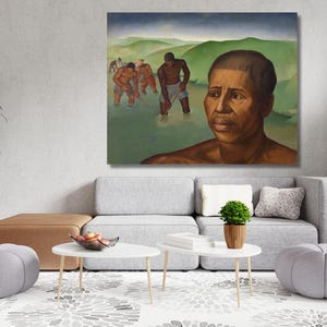 Workers by Tarsila De Aguiar Do Amaral Quality Fine Art Print Tarsila do Amaral Framed Canvas Wall Art Tarsila do Amaral Poster Print