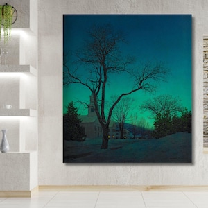 Maxfield Parrish At Close of Day 1941 Quality Art Print Canvas Poster Maxfield Parrish Poster Maxfield Parrish Ready to Hang Canvas Wall Art