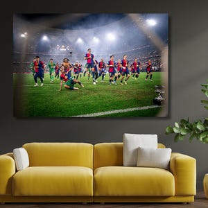 2025 LA Liga Champion FC Barcelona Ready to Hang Canvas Wall Art / Barcelona Poster / Extra Large Wall Art / Man Cave  / Football Fan Gifts