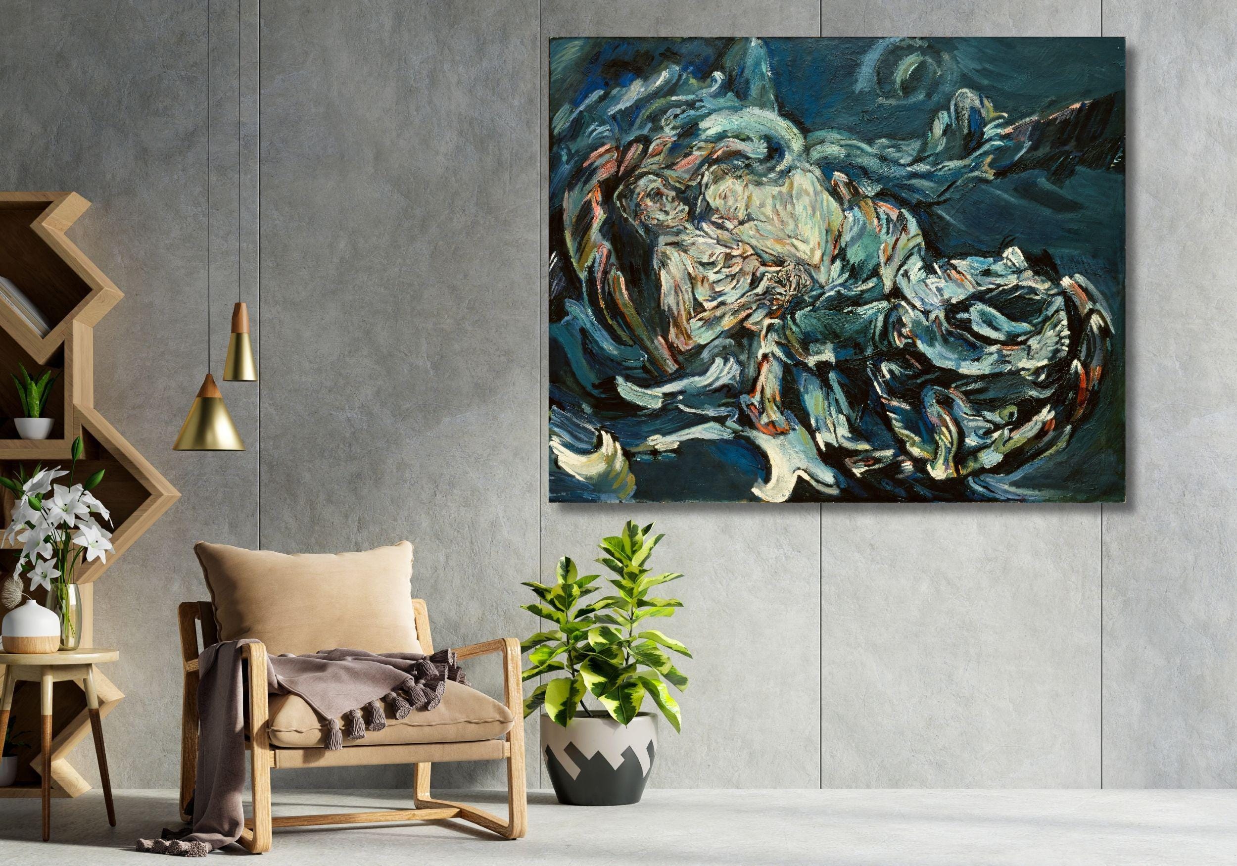絵画　プスカーシュ　プスタ オスカー・ココシュカ「風の花嫁」高品質アートプリント、すぐに飾れる