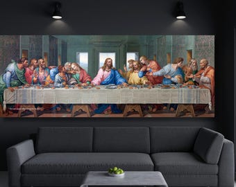 La Última Cena de Leonardo Da Vinci, Mesa Famosa, Arte mural de la Última Cena, Impresión de Da Vinci, Pintura de Da Vinci, Impresión vintage, Arte mural clásico