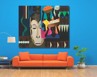 Lois Mailou Jones Damballah Archival Quality Art Print Ready to Hang Canvas Wall Art African Poster Print Canvas Art , Vintage Wall Art
