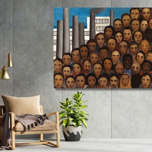 Operarios (Workers) 1933 By Tarsila do Amaral Quality Fine Art Print Tarsila do Amaral Framed Canvas Wall Art Tarsila do Amaral Poster Giftt