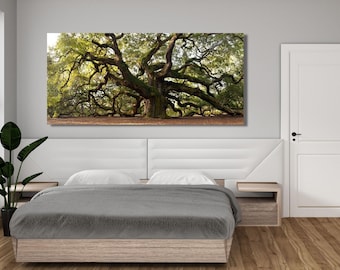Angel Oak Tree Ready to Hang Canvas Wall Art Vivid Wall Decor,Extra Large Canvas Wall Decors,Home & Office Decoration,Modern Wall Arts,