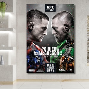 UFC 257 Conor McGregor vs. Dustin Poirier Official Poster Wall ArT Canvas Wall Art | High Quality  HD Photo 4K Picture | All Sizes Available