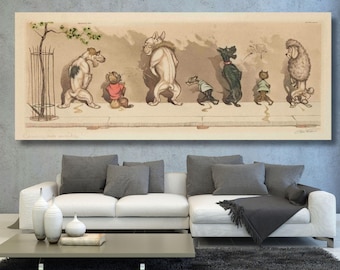 Boris O’Klein-Dirty dogs of Paris Canvas Gallery Wrapped or Framed Giclee Canvas Wall Art , Large Poster,Art on Strokes , Home decor Print