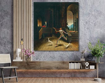 El mago y el arlequín de Franz Sedlacek, cuadro para pared en lienzo. Impresión de alta calidad de El mago y el arlequín de Franz Sedlacek. Póster.
