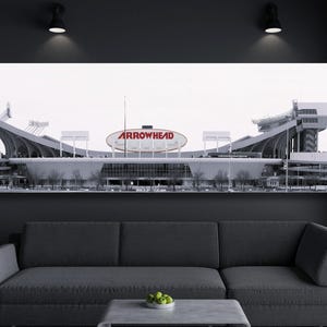 Arrowhead Stadium Ready to Hang Canvas , Kansas City Print, Geha Field Poster, Sports Art, Football Arena Stadium Poster, Chiefs Fan Gifts