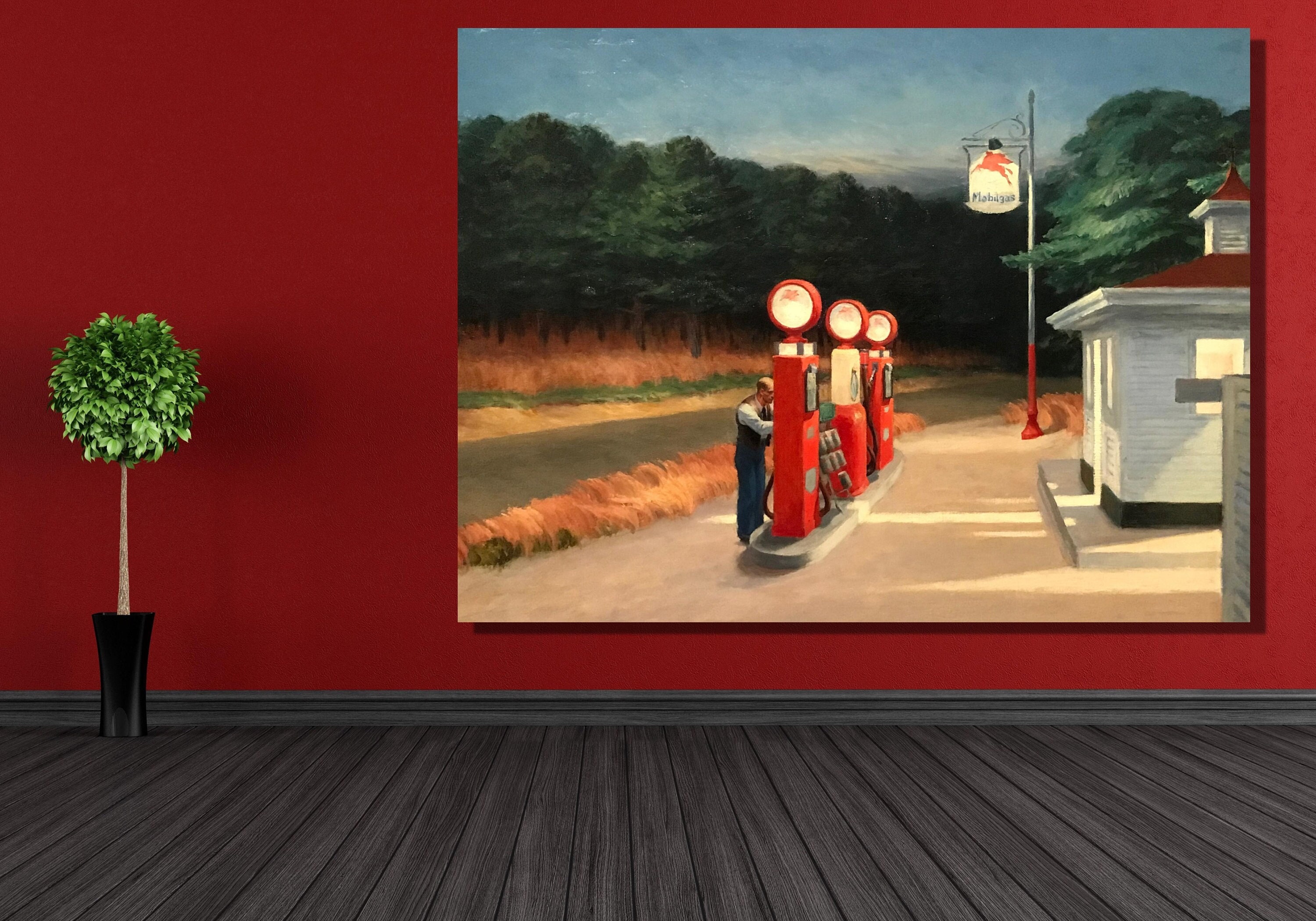 Edward Hopper Gas 1940 Ready to Hang Canvas ,edward Hopper Wall