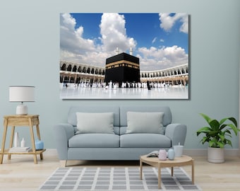 Kaaba Wall Art Islamic Ready to Hang Wall Art Islamic Canvas Wall Decor Islamic Paintings Kaaba Painting Kaaba Wall Decor Muslim Home Gifts
