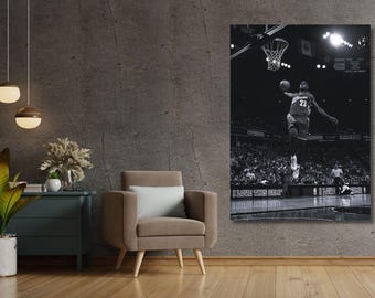 LeBron James Dunk Ready to Hang Canvas Wall Art, LeBron James Poster, Roll of Canvas , LeBron James Painting,Baketball Fan Gift Sport Decor