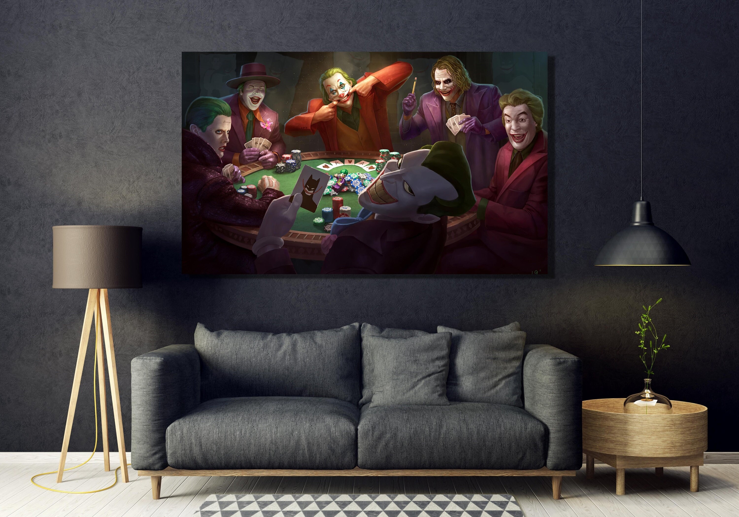All Jokers Playing Poker Ready To Hang Canvas Wall Art Extra Large Wall Art Dinning Room Decor Poker Wall Decor Luxury Wall Art Comic Poster
