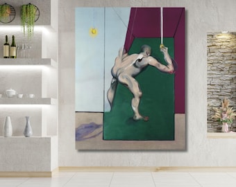 Francis Bacon Study from the Human Body Man Turning on the Light Canvas Wall Art Print existentialism vintage wall decor