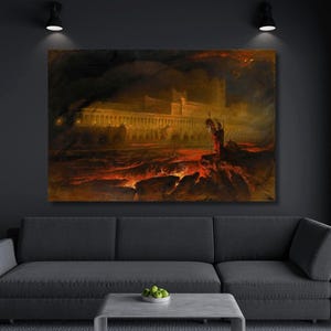 Pandemonium 1841  by John Martin canvas WALL ART  Poster John Martin Pandemonium Canvas Wall Art John Martin Decor Wall Design Room Gift