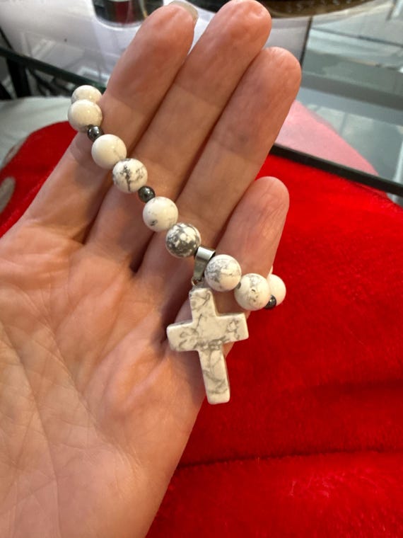 Genuine Howlite and Pyrite bracelet