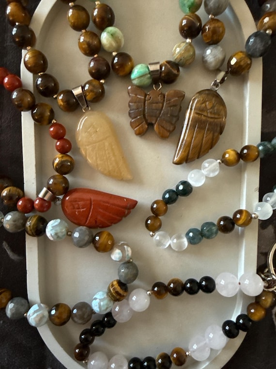 Tigers Eye Gemstone Crystal Key Chain.
