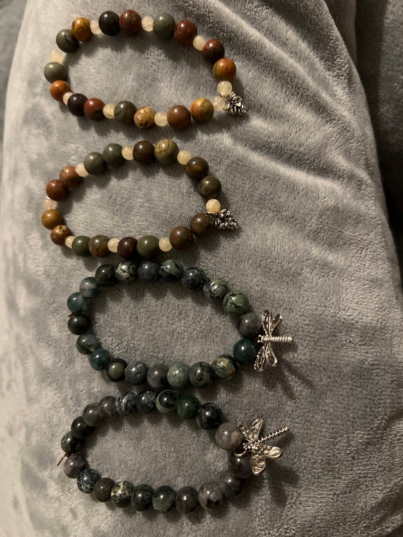Bracelet: Jasper and charm