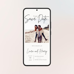 Save the Date digital Hochzeit mit Foto | Personalisierte Einladung | Vorlage | Save the Date Hochzeit | Digitale Karte | Hochzeitseinladung
