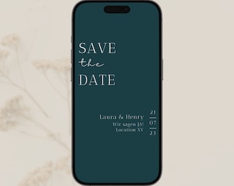 Save the Date | Minimalist | Digital | wedding | Invitation | Template | Personalized | Send via Whatsapp