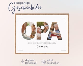 Personalized gift for grandpa | Photo collage for grandpa | Gift idea for grandpa for birthday and Christmas | Gift idea for grandpa and grandparents