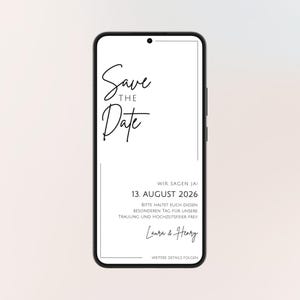 Personalisierte digitale Save the Date Karte Hochzeit | digitale Hochzeitseinladung | Vorlage | Save the Date Hochzeit Whatsapp ohne Foto