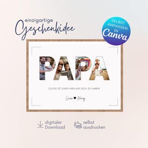 Personalisiertes Geschenk Papa | Canva Vorlage selbst bearbeiten | Papa Fotocollage | Geschenkidee Geburtstag | Geschenkidee Vatertag