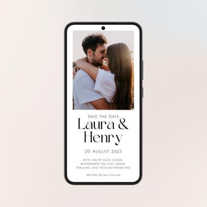 Save the Date digital Hochzeit mit Foto | Personalisierte Einladung | Vorlage | Save the Date Hochzeit | Digitale Karte | Hochzeitseinladung