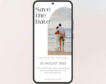 Save the Date digital Hochzeit mit Foto | Personalisierte Einladung | Vorlage | Save the Date Hochzeit | Digitale Karte | Hochzeitseinladung