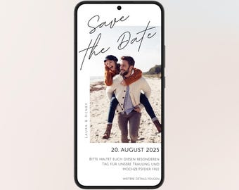 Save the Date digital Hochzeit mit Foto | Personalisierte Einladung | Vorlage | Save the Date Hochzeit | Digitale Karte | Hochzeitseinladung