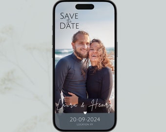 Save the Date | digital | with photo | wedding | digital invitation | Template | Personalized | Image | Photo | Save the date digitally