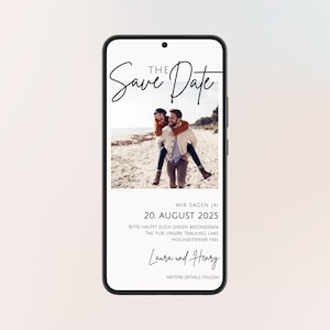 Save the Date digital Hochzeit mit Foto | Personalisierte Einladung | Vorlage | Save the Date Hochzeit | Digitale Karte | Hochzeitseinladung