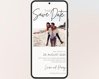 Save the Date digital Hochzeit mit Foto | Personalisierte Einladung | Vorlage | Save the Date Hochzeit | Digitale Karte | Hochzeitseinladung