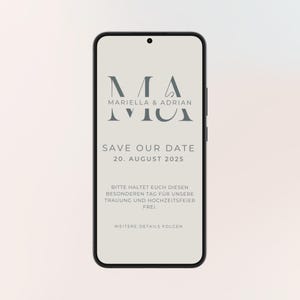 Save the Date digital für Hochzeit in beige | Personalisierte Einladung | Vorlage | Save the Date Hochzeit | Hochzeitseinladung
