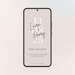 Save the Date digital für Hochzeit in beige | Personalisierte Einladung | Vorlage | Save the Date Hochzeit | Hochzeitseinladung