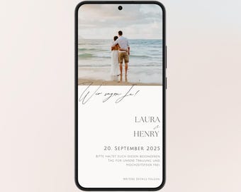 Save the Date digital Hochzeit mit Foto | Personalisierte Einladung | Vorlage | Save the Date Hochzeit | Digitale Karte | Hochzeitseinladung