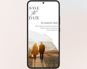 Save the Date digital Hochzeit mit Foto | Personalisierte Einladung | Vorlage | Save the Date Hochzeit | Digitale Karte | Hochzeitseinladung
