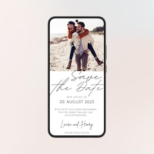 Save the Date digital Hochzeit mit Foto | Personalisierte Einladung | Vorlage | Save the Date Hochzeit | Digitale Karte | Hochzeitseinladung