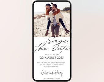 Save the Date digital Hochzeit mit Foto | Personalisierte Einladung | Vorlage | Save the Date Hochzeit | Digitale Karte | Hochzeitseinladung