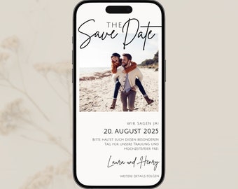 Save the Date | digital | with photo | wedding | digital invitation | Template | Personalized | Image | Photo | Save the date digitally