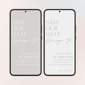 Save the Date digital für Hochzeit in beige | Personalisierte Einladung | Vorlage | Save the Date Hochzeit | Hochzeitseinladung