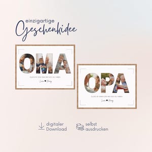 Personalized gift for grandma and grandpa | Photo collage grandma and grandpa | Gift idea for grandparents for Christmas and birthday